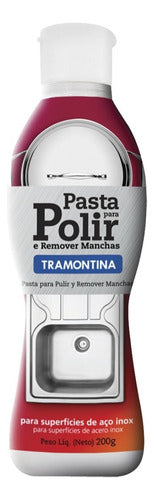 Pasta Polir Remover Manchas Superfície Inox 200g Tramontina Branca