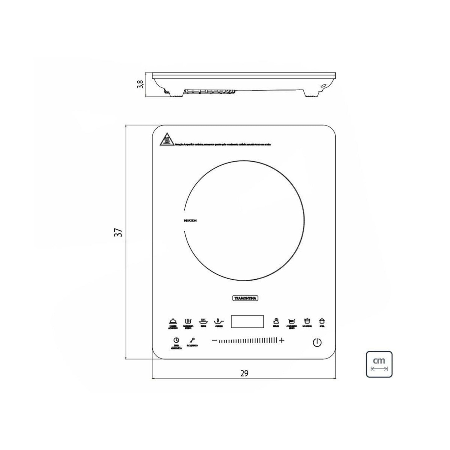 Cooktop Portátil por Indução Tramontina Slim Touch 127 V 94714131
