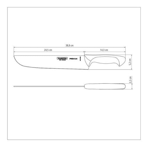 Faca Tramontina 24475/180 10 Aço Inox Premium Branca Branco