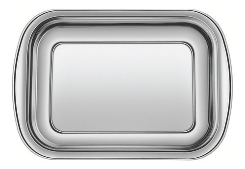 Assadeira Retangular Inox Prateado 39cm Tramontina Prateado