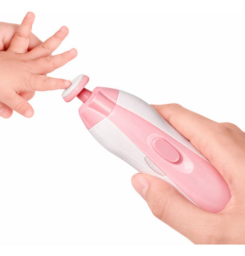 Lixa De Unha Elétrica Para Bebê Infantil Com Estojo Rosa