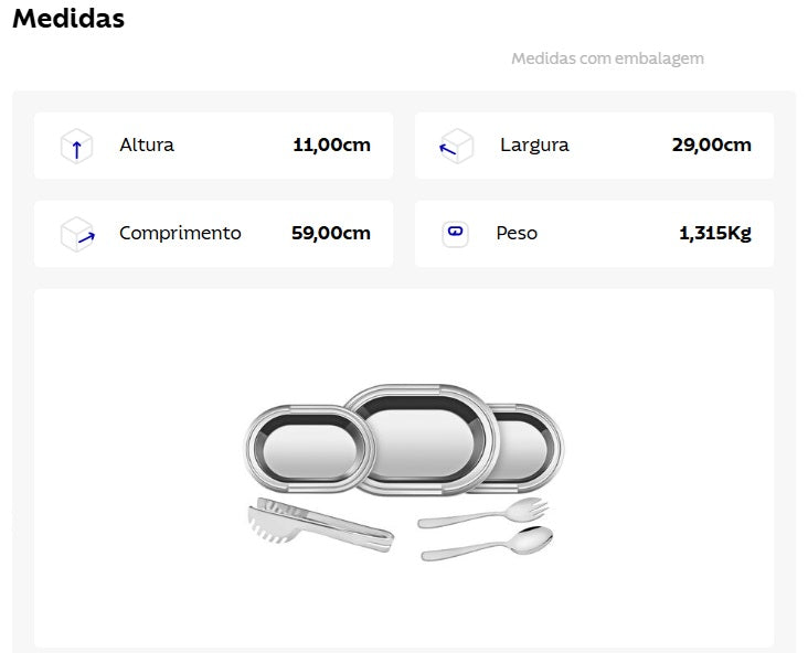 Kit para Servir Tramontina Ciclo em Aço Inox 6 Peças