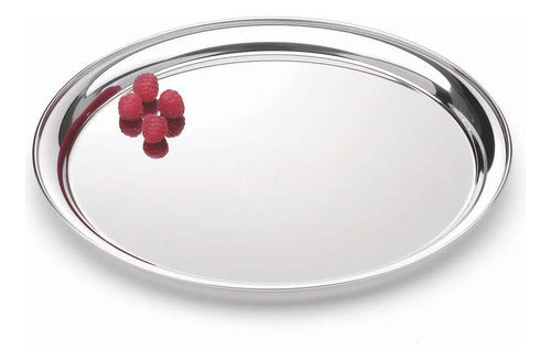 Bandeja Redonda Aco Inox Service Tramontina 40cm Prata
