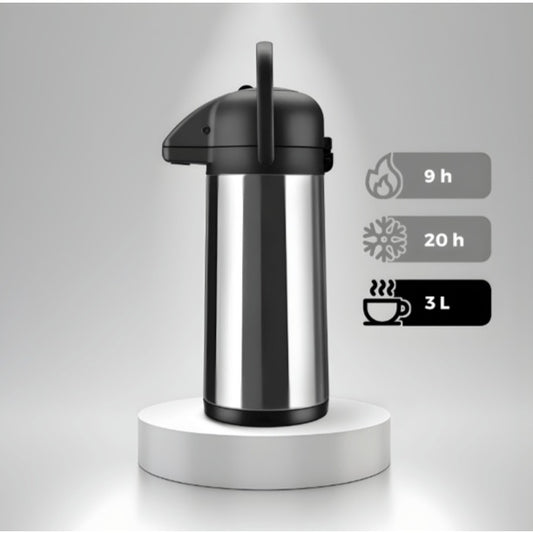 Duas Garrafas Térmicas Air Pot Inox Inquebráveis 3L Invicta