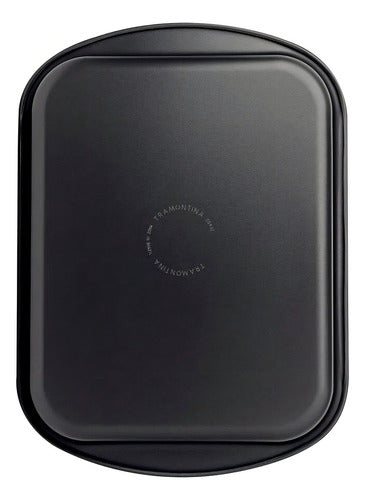 Assadeira Rasa Brasil 28cm Antiaderente Alumínio Tramontina Cor Grafite