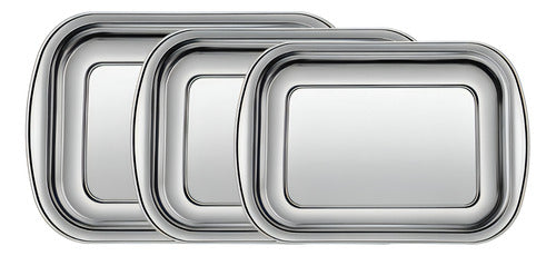 Jogo De Assadeiras Tramontina Cosmos Em Aço Inox Com 3 Peças