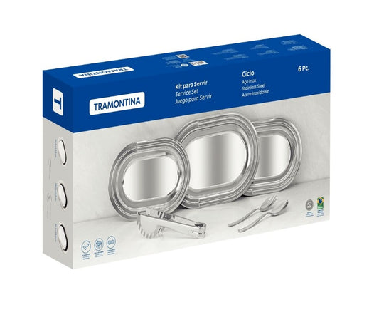 Kit para Servir Tramontina Ciclo em Aço Inox 6 Peças