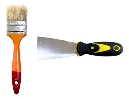 Kit De Pintura Parede Com Rolo, Pincel, Espátula E Bandeja Amarelo