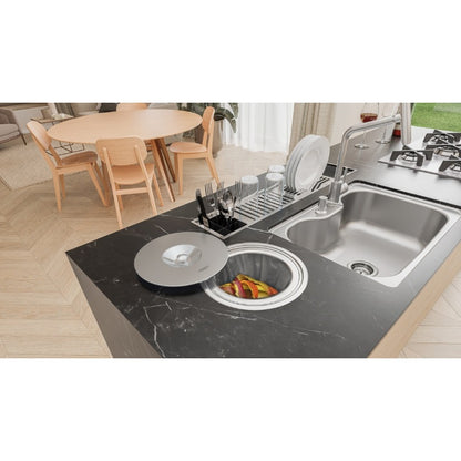 Lixeira de Embutir Tramontina Clean Round em Aço Inox com Balde Plástico 8 L