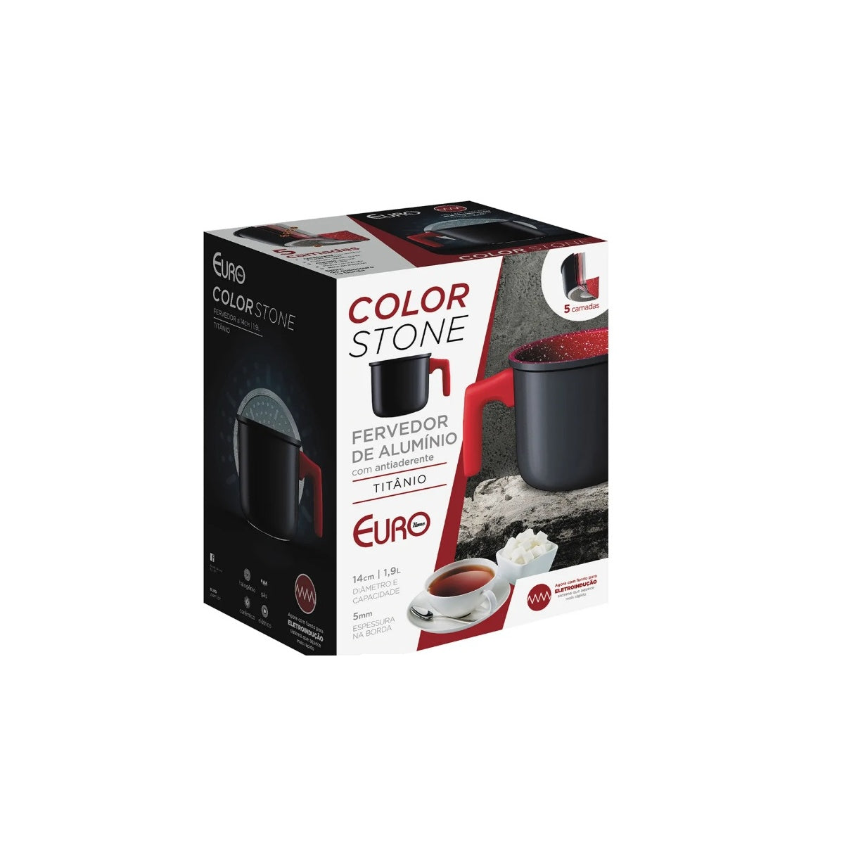 Fervedor Colorstone 14cm Titânio Indução Antiaderente