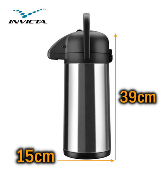 Garrafa Térmica Invicta Café Água Chá 3l Inox De Pressão Inox