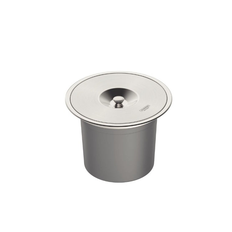 Lixeira de Embutir Tramontina Clean Round em Aço Inox com Balde Plástico 8 L