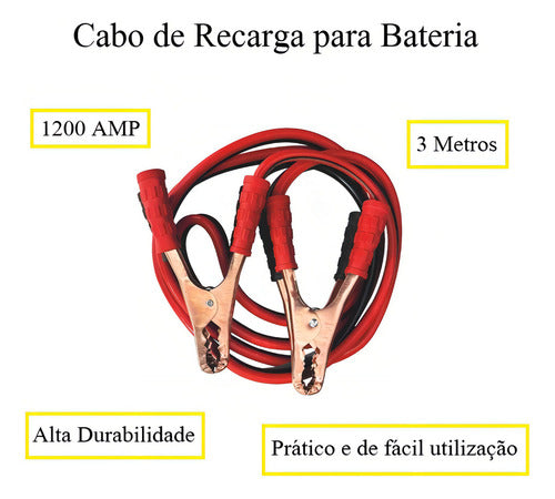 Cabo Chupeta Carregador Transmissão Bateria 1200 Amp