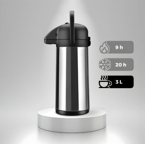 Garrafa Térmica Café Grande Invicta 3litros Inox Inquebrável Inox