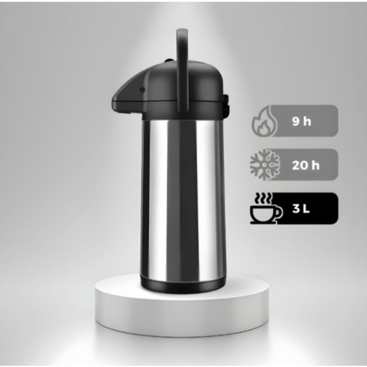 Garrafa Térmica Invicta 3 Litros Aço Inox Inquebrável