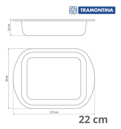 Assadeira De Teflon Tramontina Brasil 22 Cm Forno Antiaderente Grafite