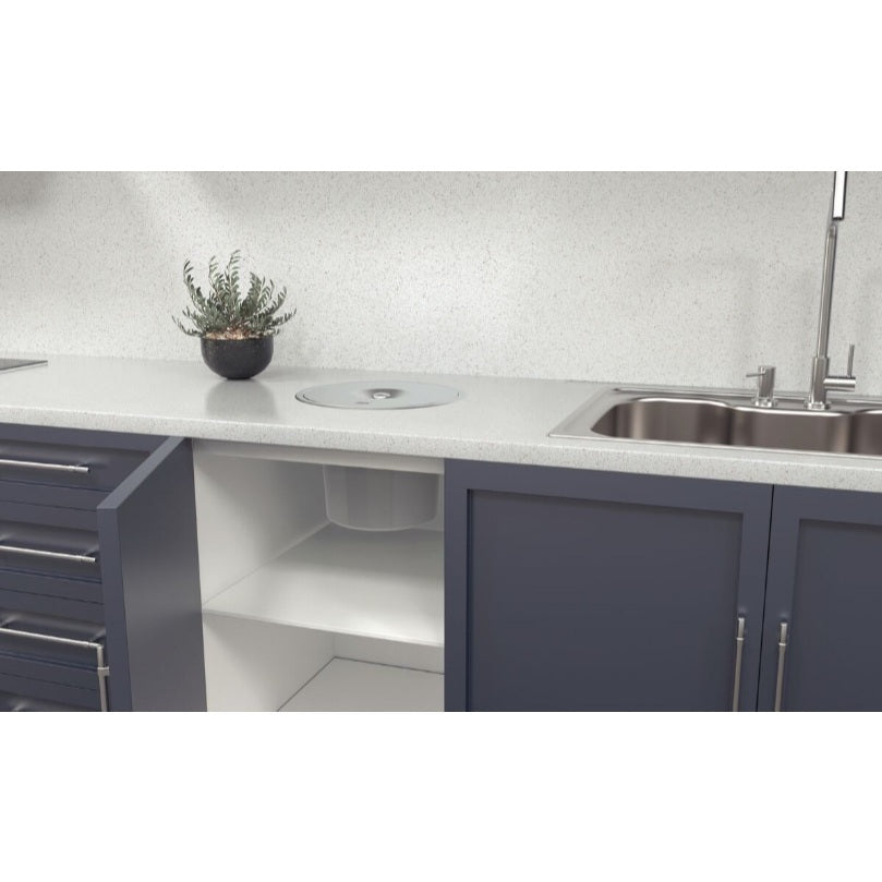 Lixeira de Embutir Tramontina Clean Round em Aço Inox com Balde Plástico 8 L
