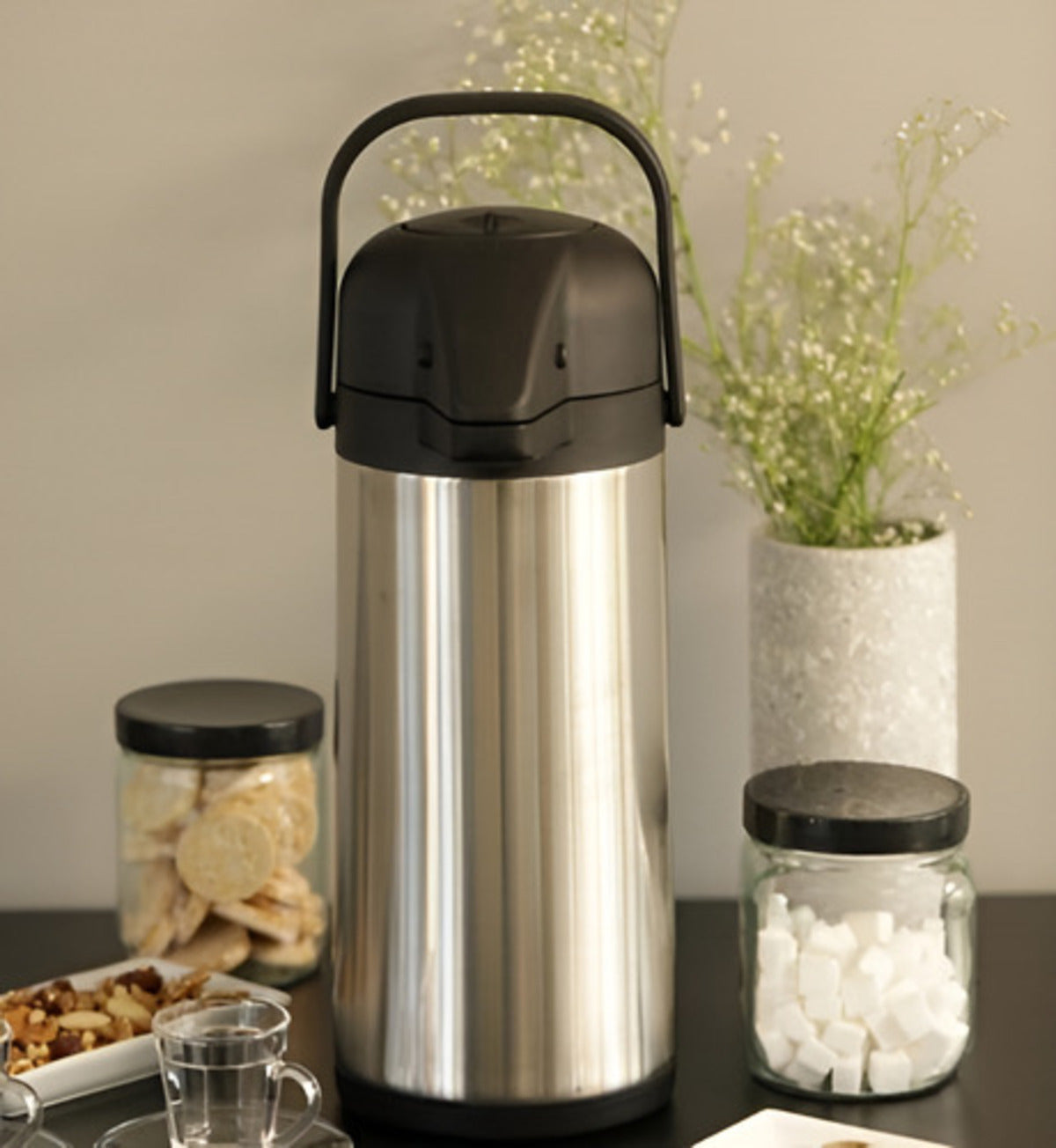 Garrafa Térmica Invicta Café Água Chá 3l Inox De Pressão Inox