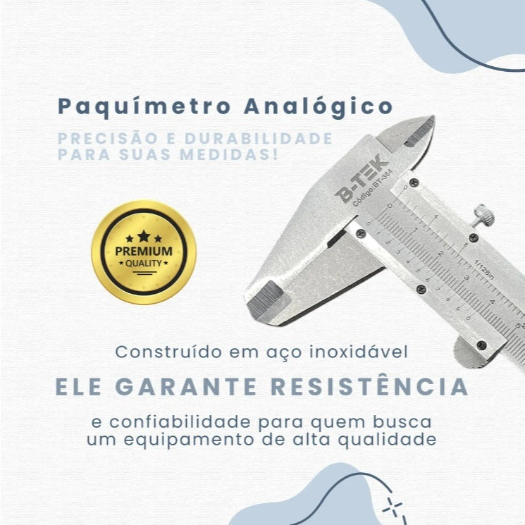 Paquímetro Analógico 0,05 mm – 150 mm | Medição Profissional