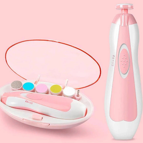 Lixa De Unha Elétrica Para Bebê Infantil Com Estojo Rosa