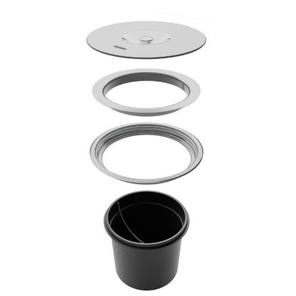 Lixeira de Embutir Tramontina Clean Round em Aço Inox com Balde Plástico 8 L