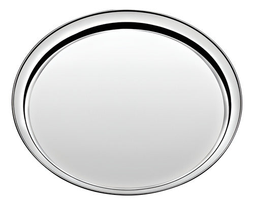 Bandeja Redonda Aco Inox Service Tramontina 40cm Prata