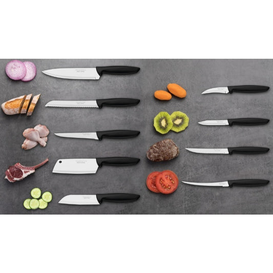 Jogo de Facas Tramontina Plenus com Lâminas em Aço Inox e Cabos de Polipropileno Preto 9 Peças