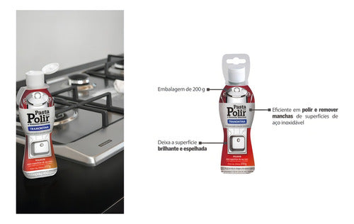 Pasta Polir Remover Manchas Superfície Inox 200g Tramontina Branca