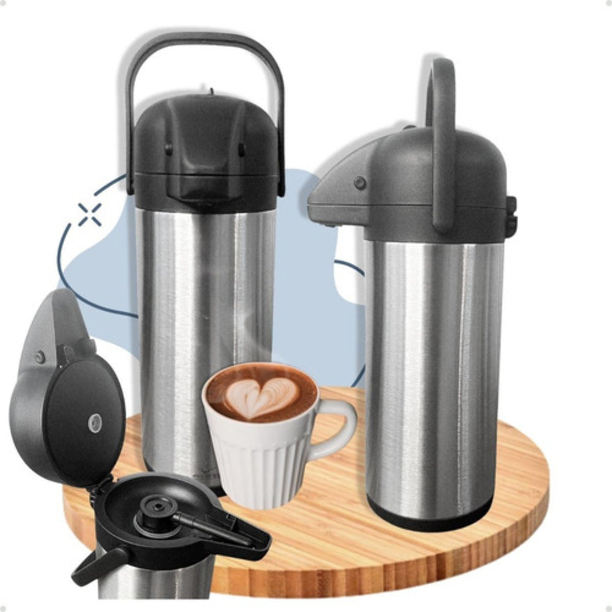 Garrafa Térmica Invicta Café Água Chá 3l Inox De Pressão Inox