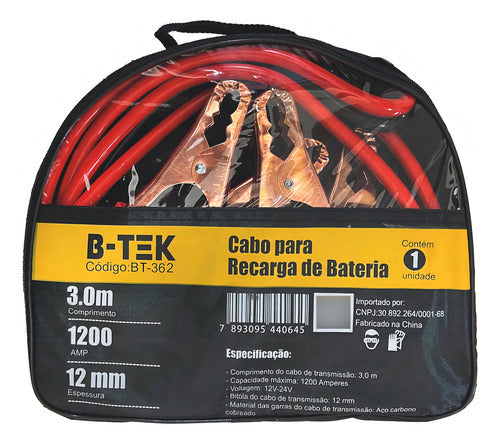 Cabo Chupeta Carregador Transmissão Bateria 1200 Amp
