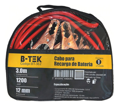 Cabo Chupeta Carregador Transmissão Bateria 1200 Amp