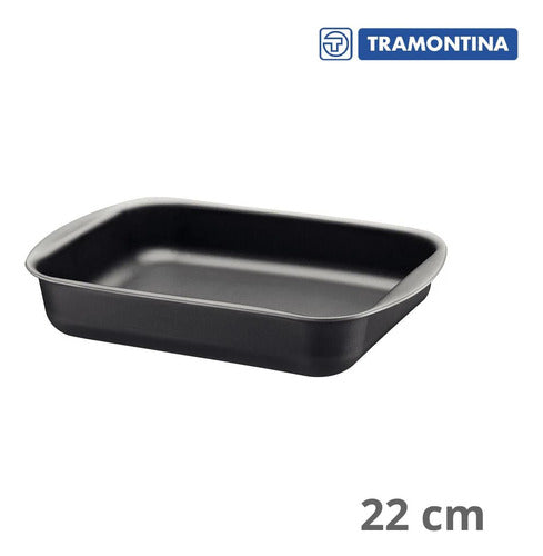 Assadeira De Teflon Tramontina Brasil 22 Cm Forno Antiaderente Grafite