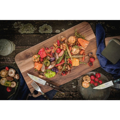 Jogo de Talheres Jumbo para Churrasco Tramontina em Aço Inox com Cabo Castanho Polywood 4 Peças