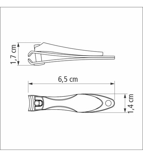 Cortador De Unha Tramontina Aço Inox E Zamak C/ Lixa 6,5cm Inox